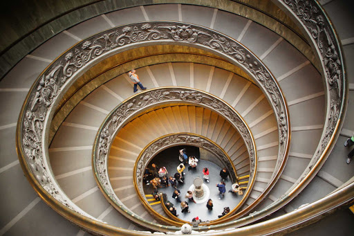 Vatican Spiral in the Museum in Vatican City.