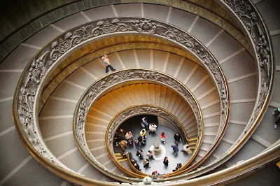Vatican Spiral in the Museum in Vatican City.