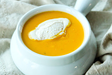 Butternut Squash Soup with Spiced Cream Recipe