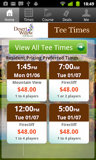 【免費運動App】Desert Willow Golf Tee Times-APP點子