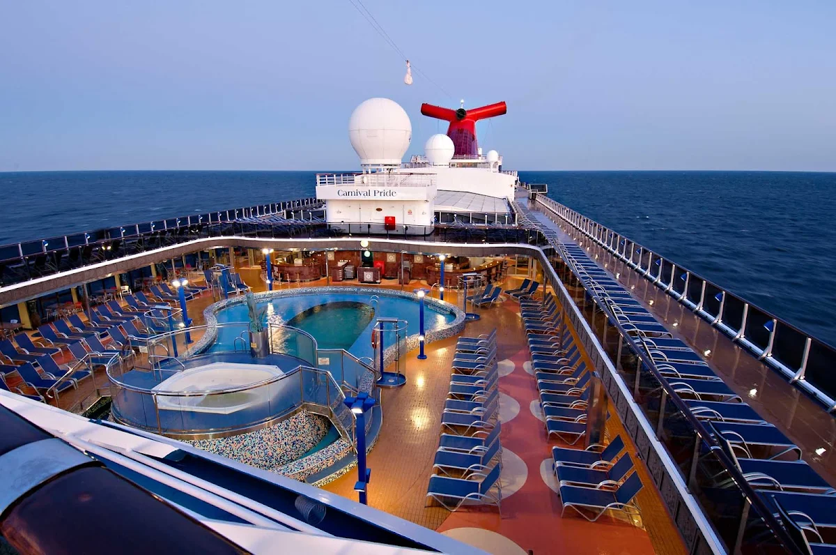 Carnival-Pride-Apollo-Pool - Enjoy the sea breeze and summer sun by the Apollo Pool aboard Carnival Pride.