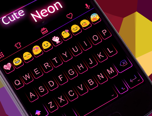 【免費生產應用App】Cute Neon Emoji Keyboard Theme-APP點子