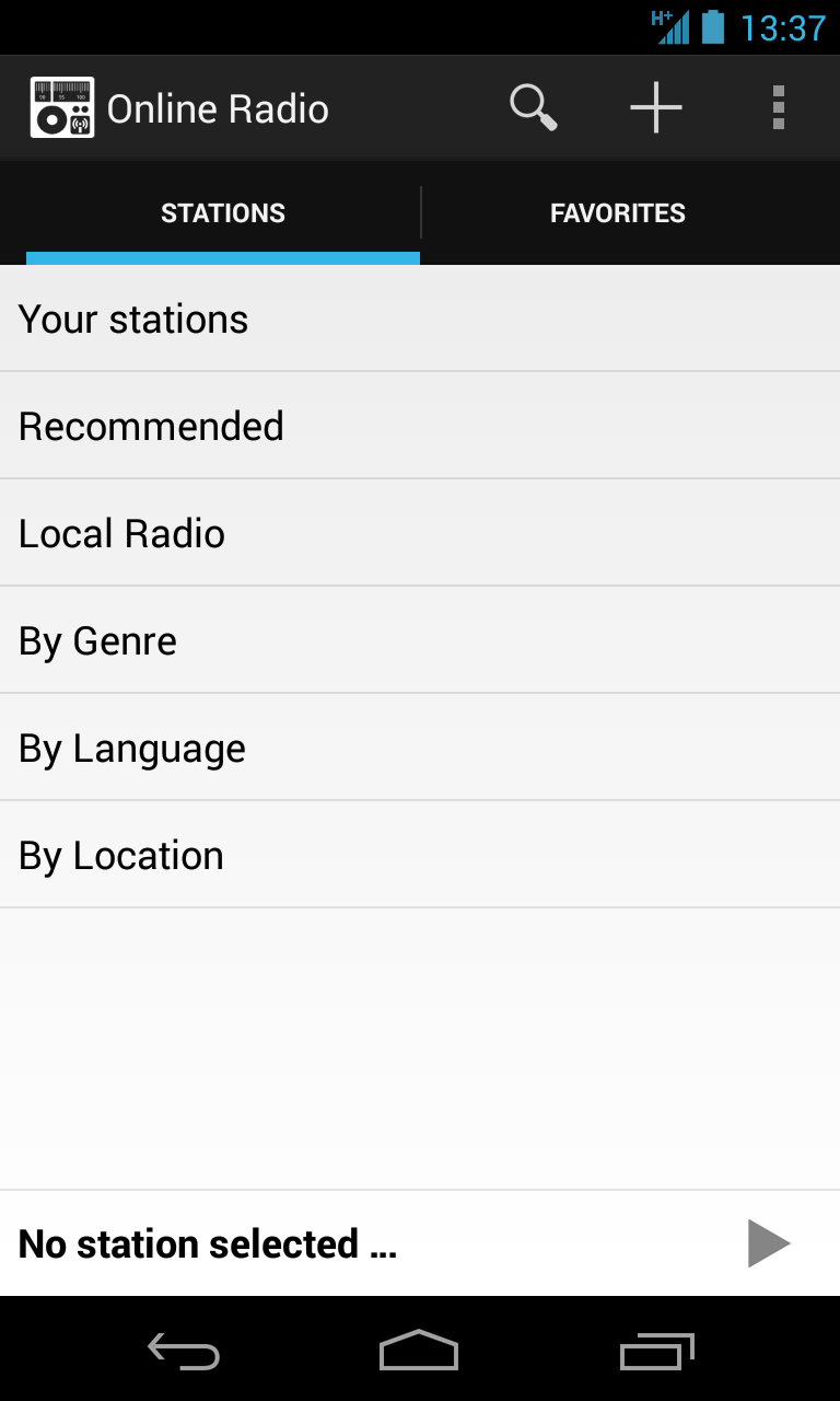 Online Radio Screen 1