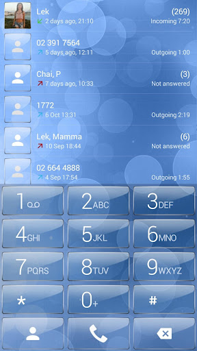 Dialer theme Blue Bubbles