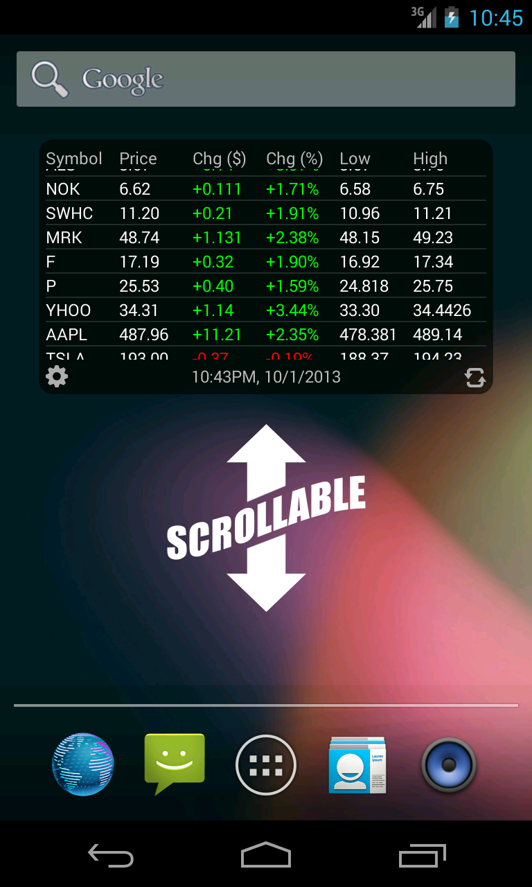 Stock Widget + Screen 3