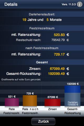 RepaymentGermanCalc Screen 2