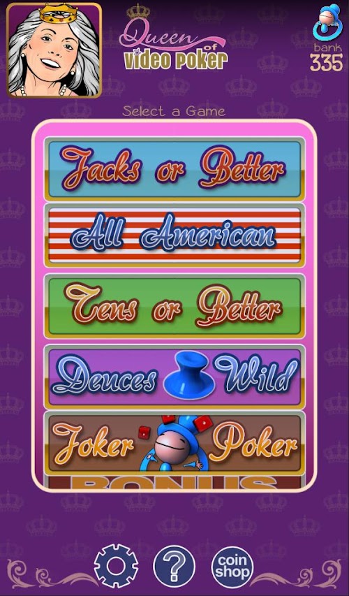 Android application Queen Of Video Poker Plus screenshort