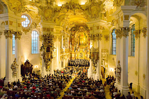 Germany-Weiskirche-pilgrimage-church - Inside Die Wies, the Pilgrimage Church of Wies near Pfaffenwinkel, Germany. It's a UNESCO World Heritage Site.