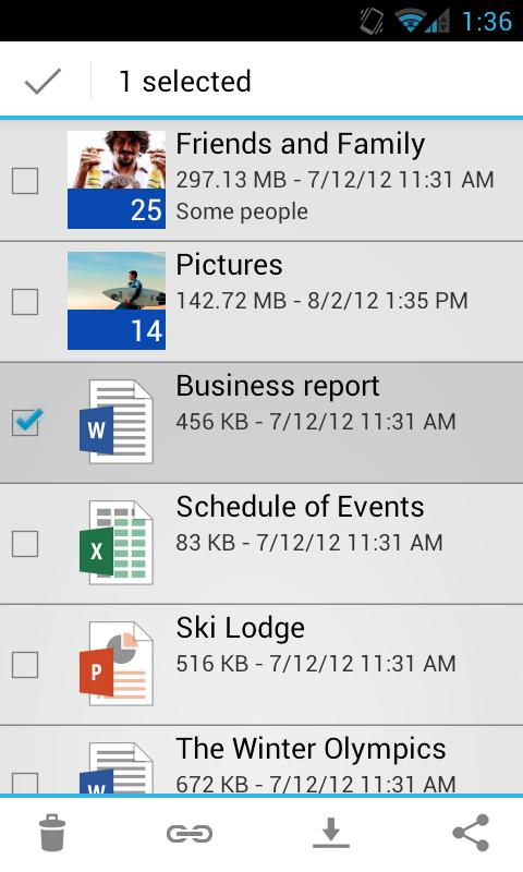 SkyDrive Android