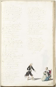 Heer die een dame het hof maakt