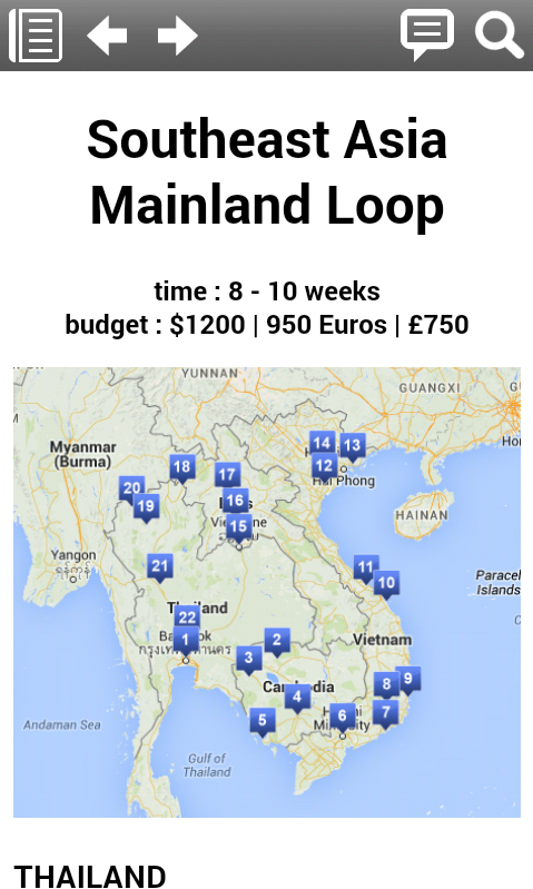 SE Asia Backpackers Guide Screen 2