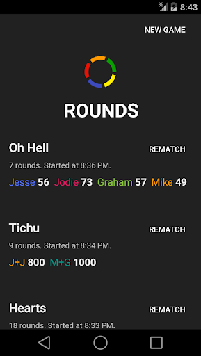 Rounds — score pad