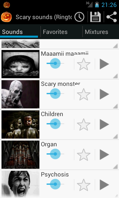 Scary sounds (Ringtones) - screenshot