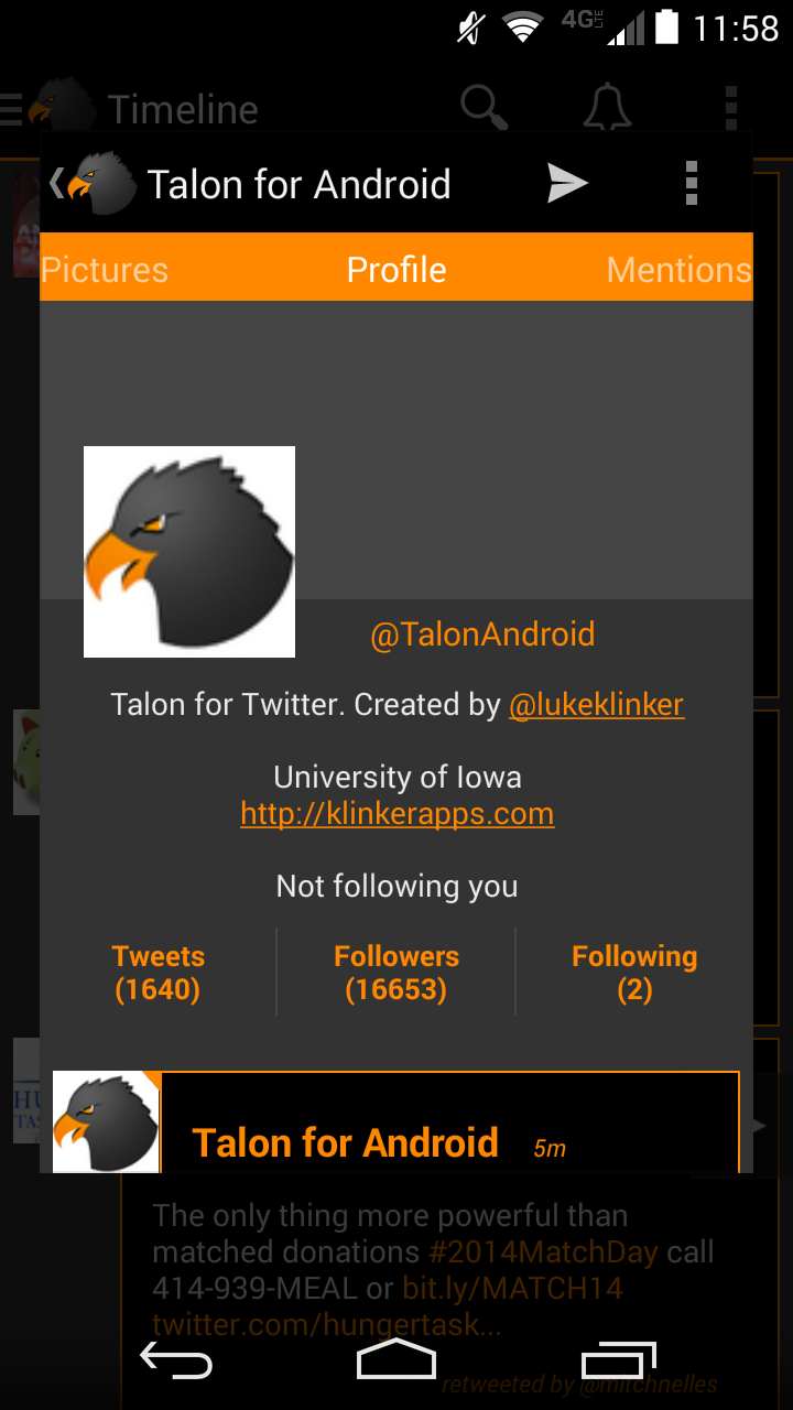 Orange Black Theme for Talon Screen 1