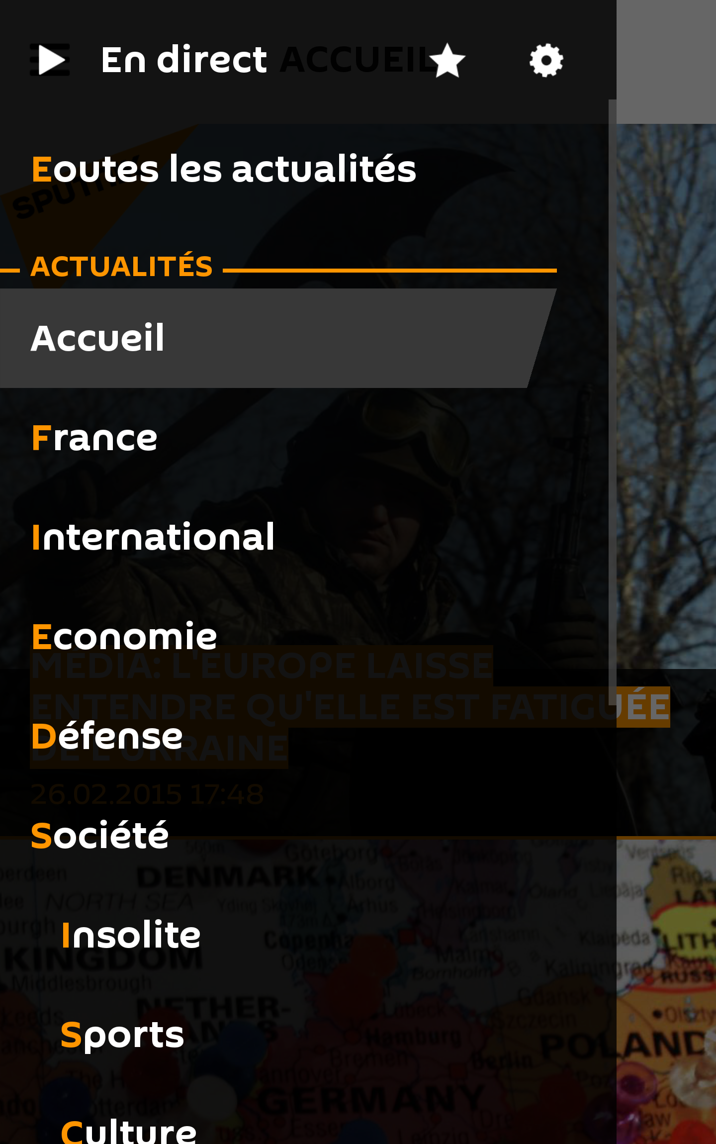 Android application Sputnik News screenshort
