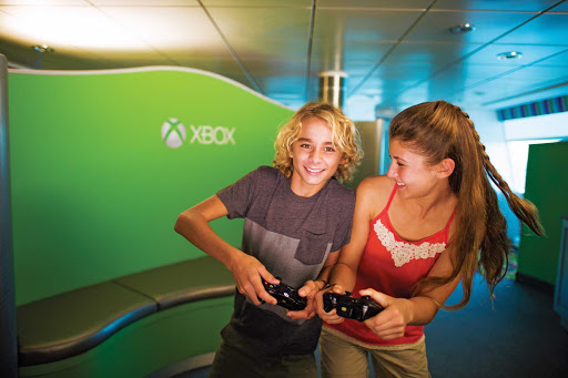 Your kids will have a blast in Celebrity Reflection's XBox room.