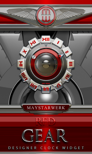 Clock Widget Red Gear