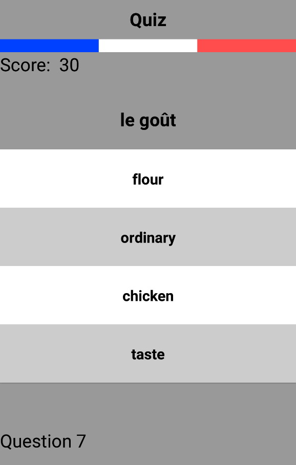 GCSE French Vocab Master Screen 2