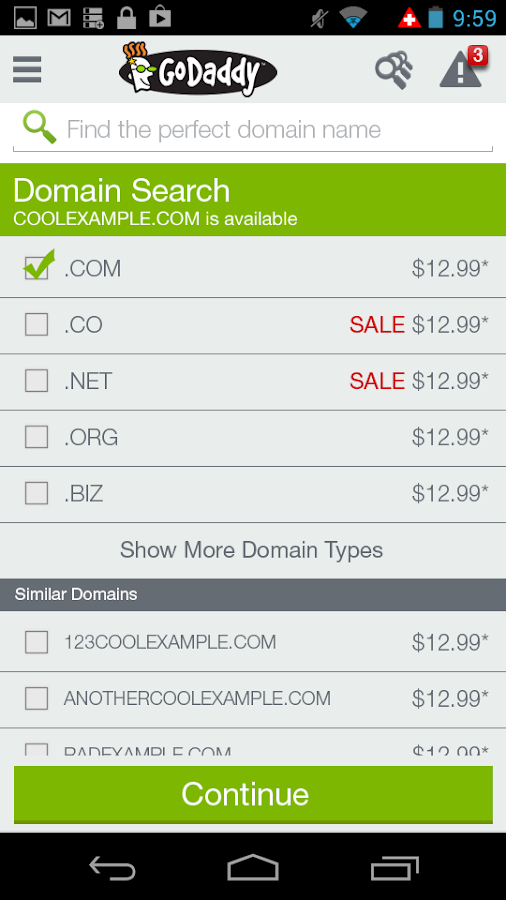 GoDaddy - screenshot