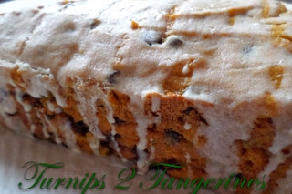 Pumpkin Chocolate Bread with Eggnog Glaze  