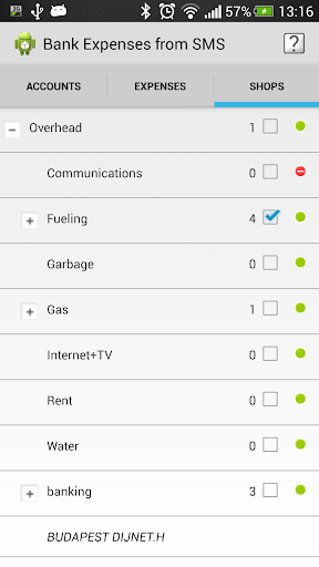 Bank Expenses from SMS