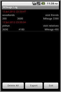 Mileage Log - náhled