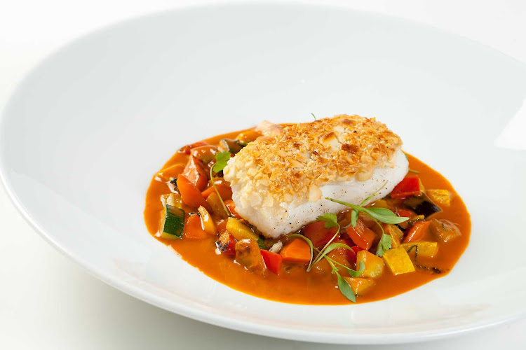 A dish prepared in Celebrity Cruises's Main Restaurant.