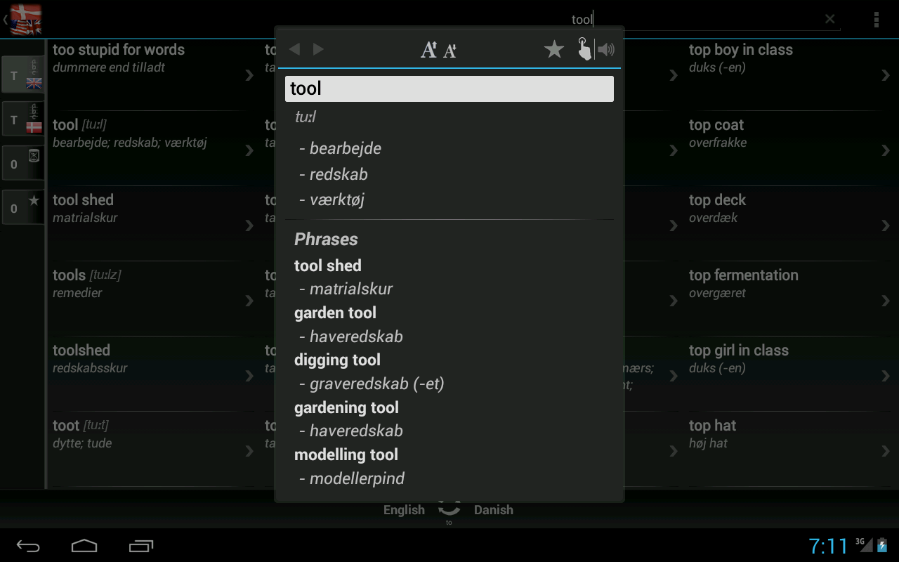 Dictionary Danish English (Android) reviews at Android Quality Index