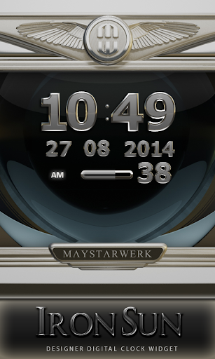 Digi Clock Widget Iron Sun