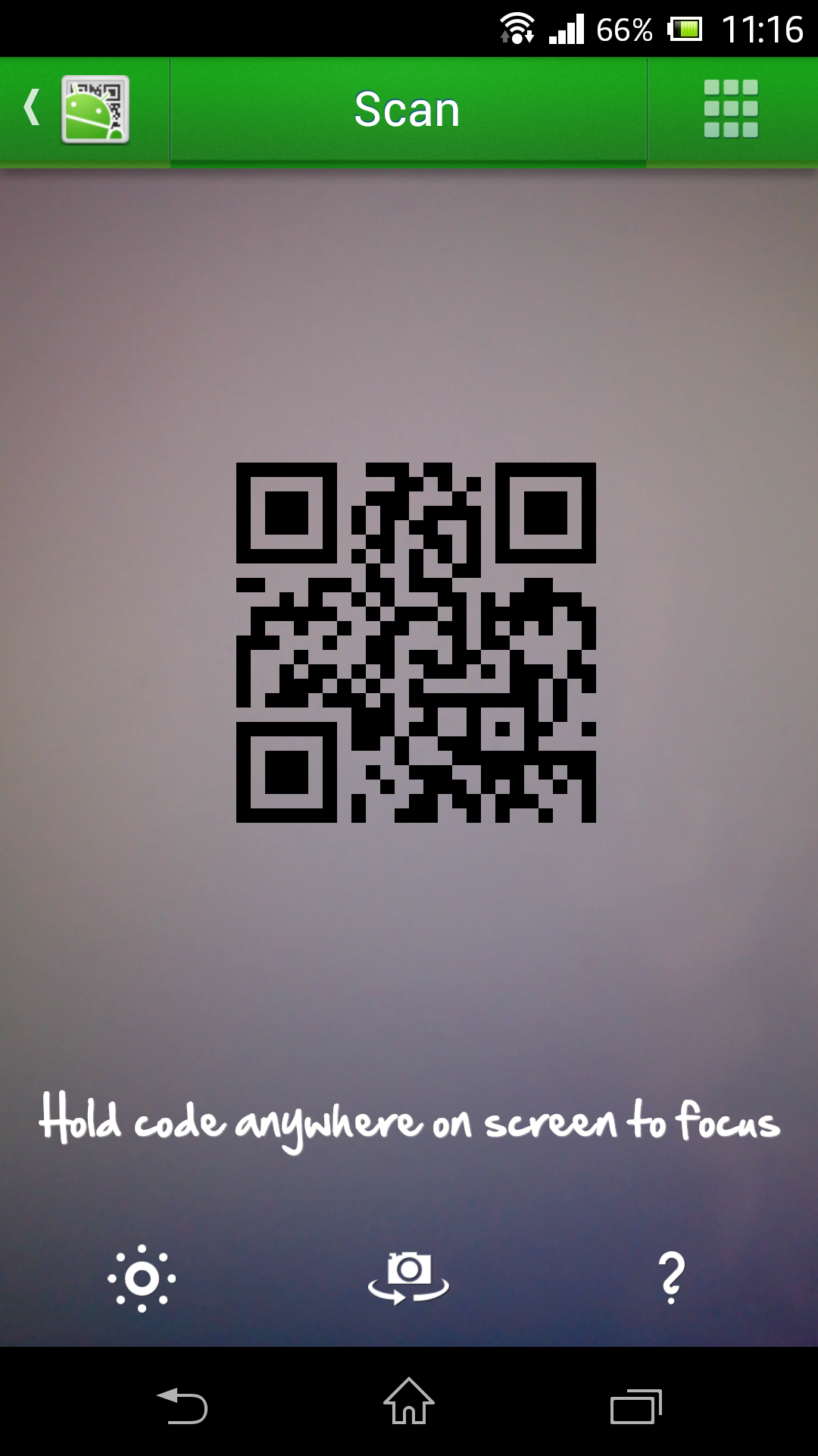 Android application QR Droid screenshort