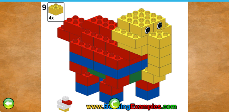 Animals with building bricks