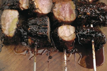 Blackened barbecued pork fillets