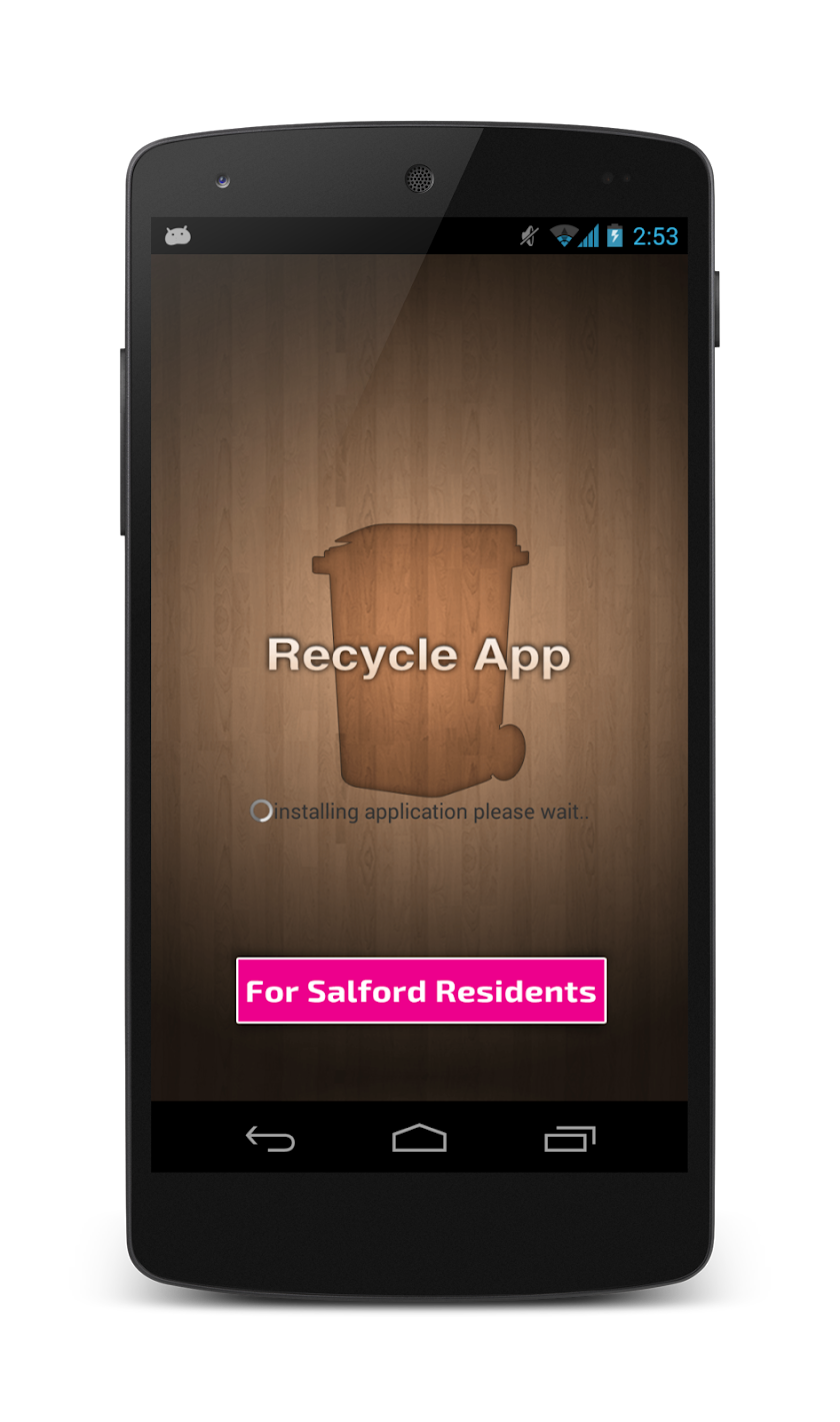 WhatBin Salford Bin Reminder Screen 1