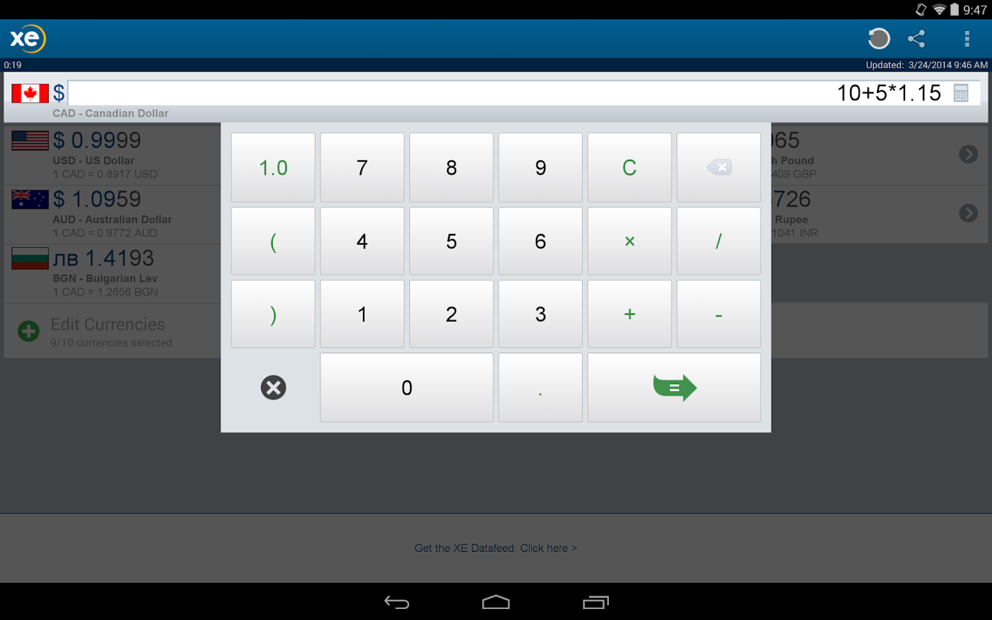 XE Currency Applications Android sur Google Play