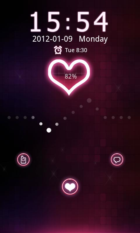 Red heart Theme GO Locker - screenshot