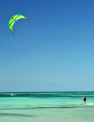 Sailboarding on Aruba.