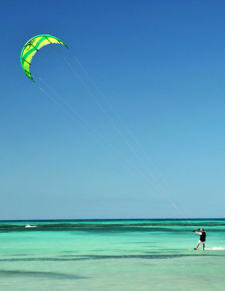 Sailboarding on Aruba.