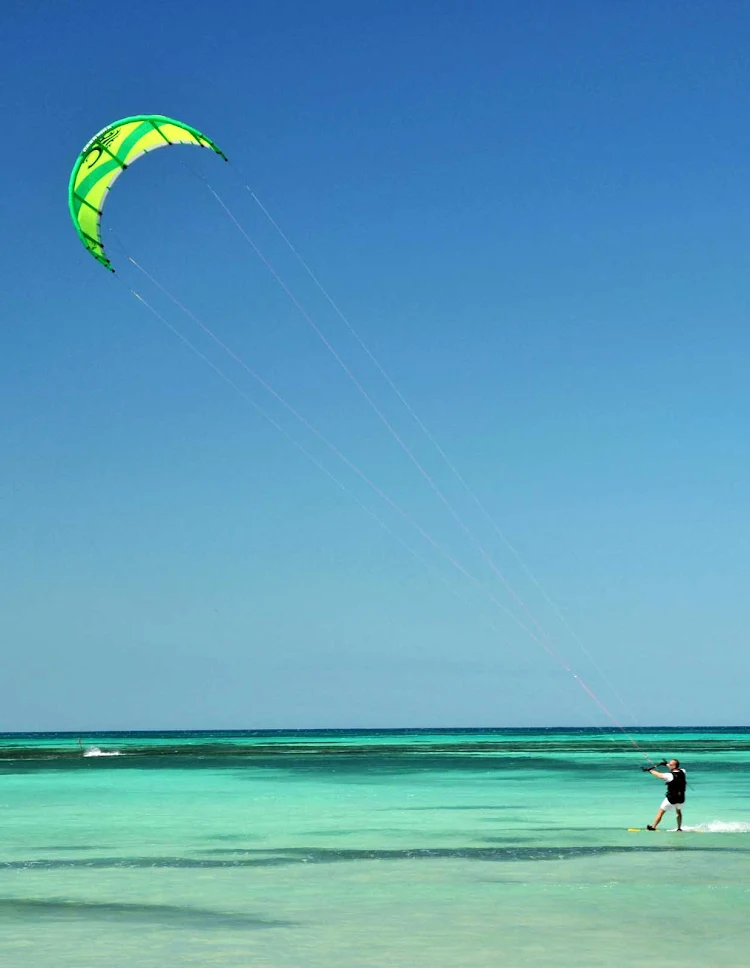 Sailboarding on Aruba.