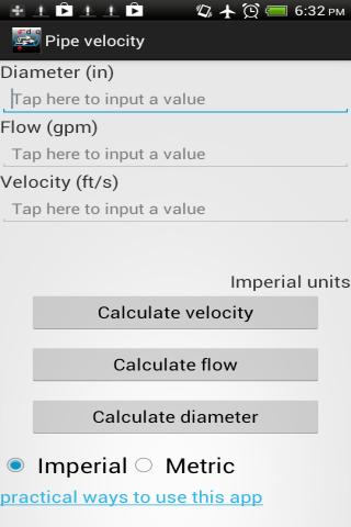 Velocity vs. flow in pipes