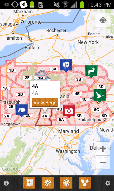 Android application iHunter Pennsylvania screenshort
