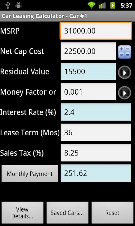 Car Lease Calculator >> Car Lease Calculator Free Android Apps Appagg Car Lease Calculator >> Car Lease Calculator Free Android Apps Appagg