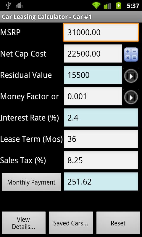 car lease calculator