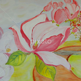 magnolia in the garden .. by Dubravka Bednaršek - Painting All Painting