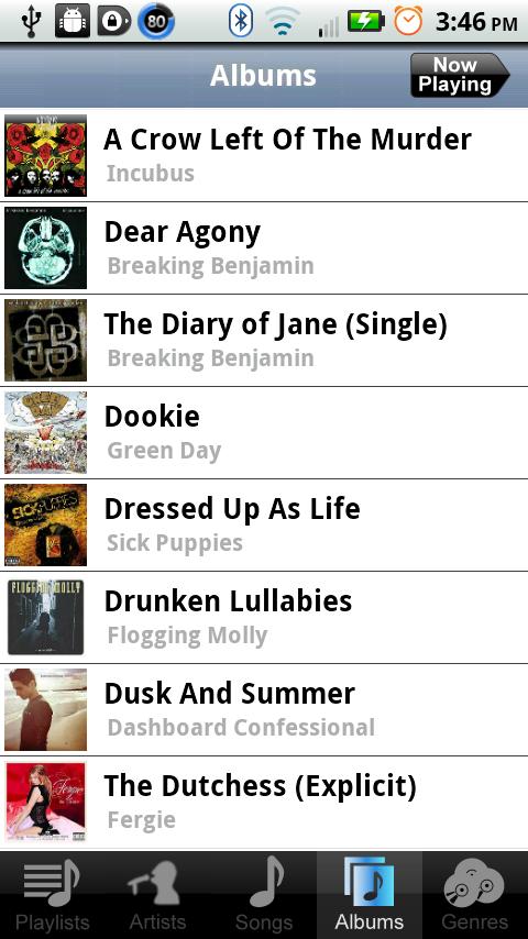 Android application bTunes Music Player 1.6 screenshort