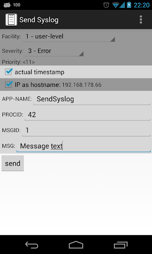 Send Syslog