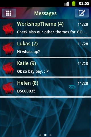 GO SMS PRO Theme Blue Smoke