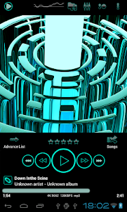 Download Poweramp skin TRON TURQUOISE APK for Android