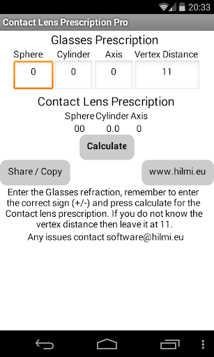 Contact Lens Prescription Pro
