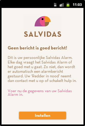 Salvidas Alarm - groene knop