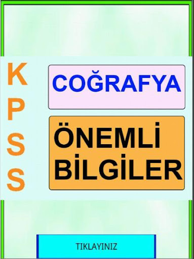 KPSS Cografya Kısa Bilgiler